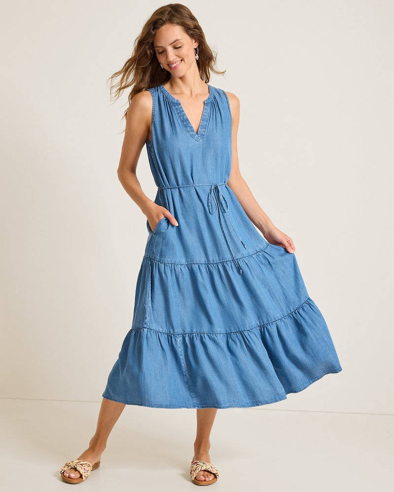 Chambray O'Lei Linen-Blend Sundress