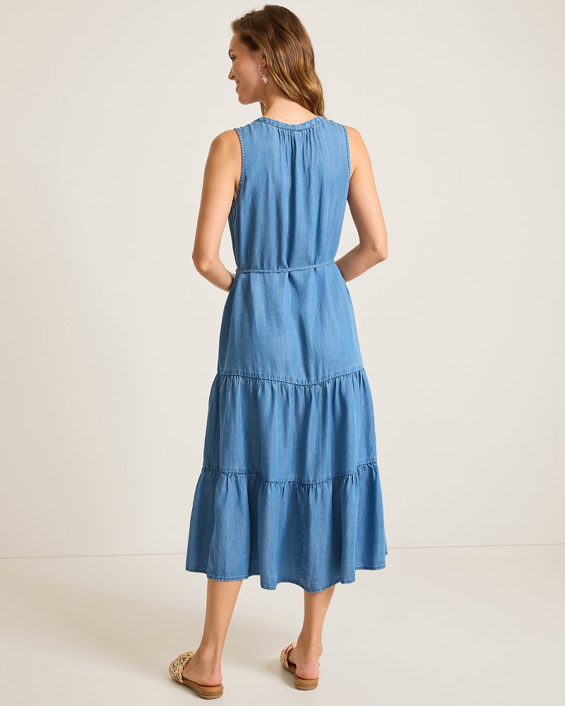 Chambray O'Lei Linen-Blend Sundress