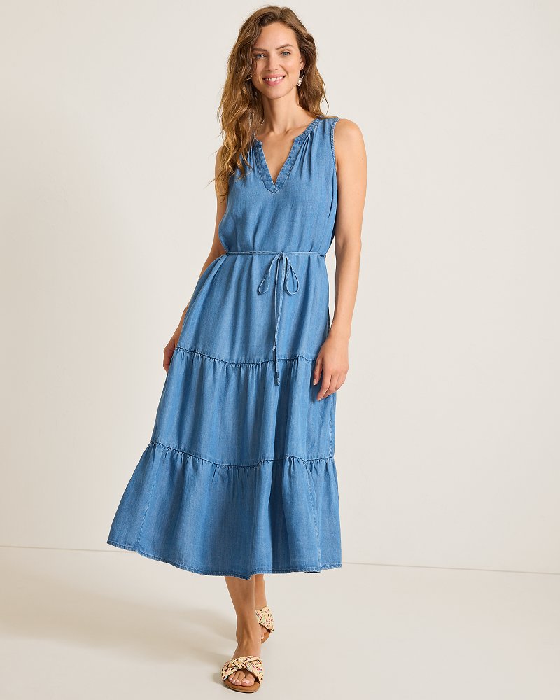 Chambray O'Lei Linen-Blend Sundress