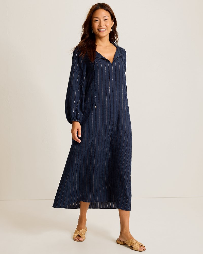 Metallic Stripe Maxi Dress