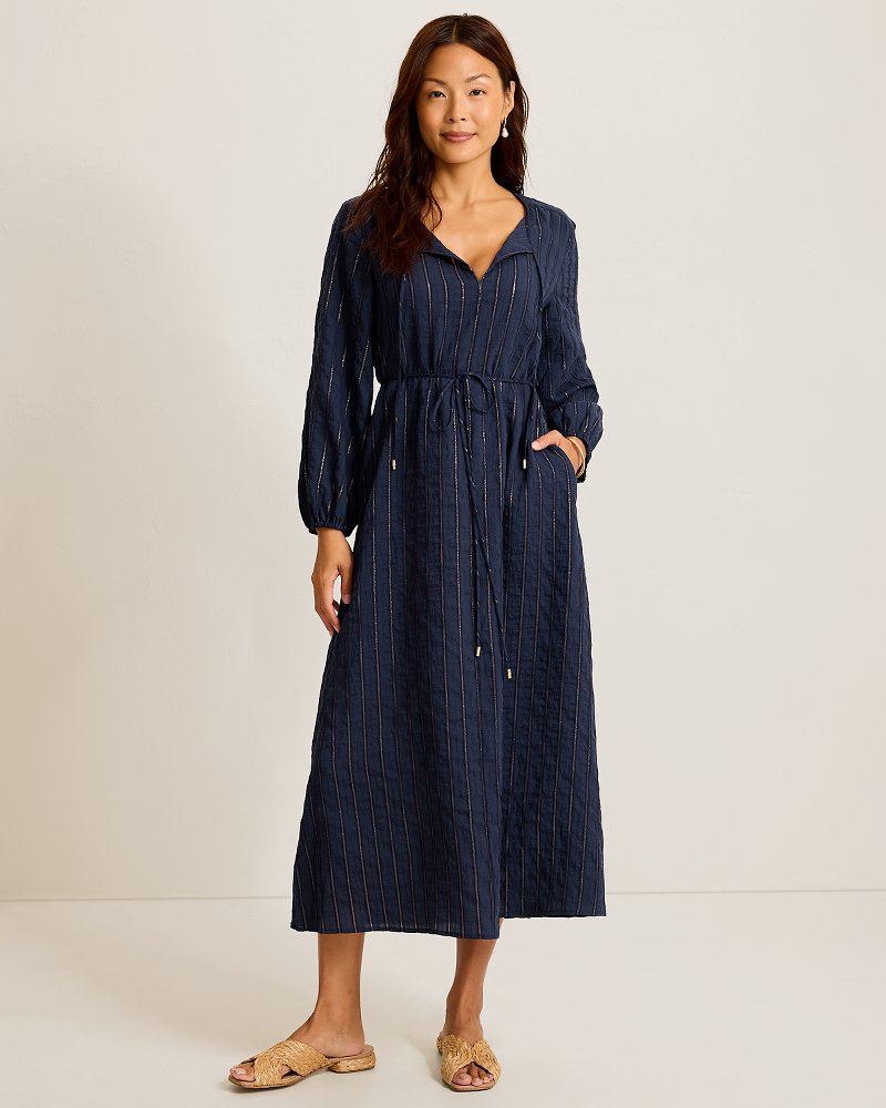 Metallic Stripe Maxi Dress
