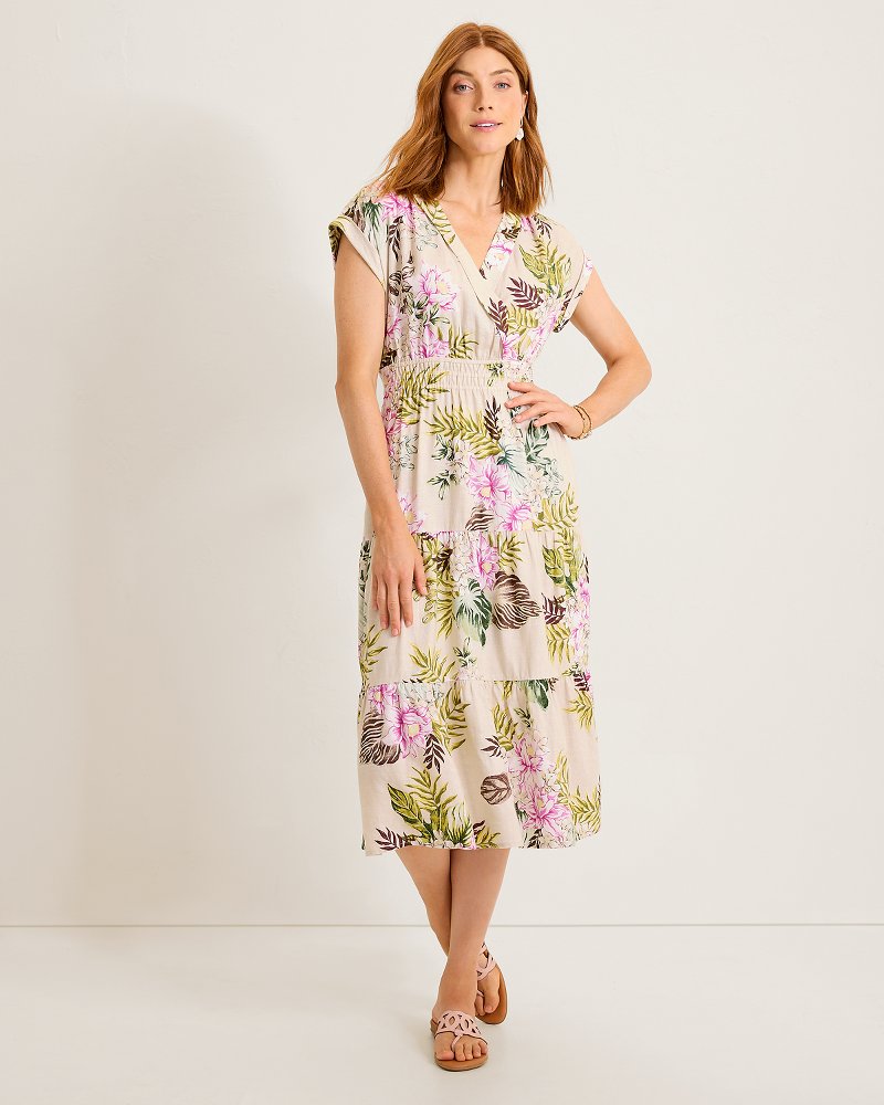 Petal of Luxury Midi Linen-Blend Dress
