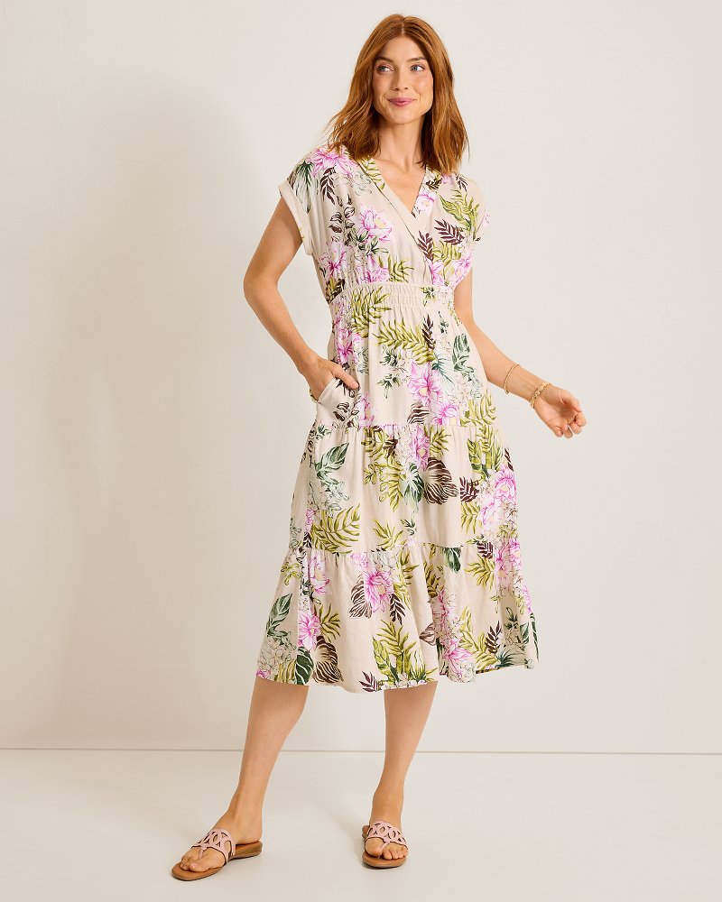 Petal of Luxury Midi Linen-Blend Dress