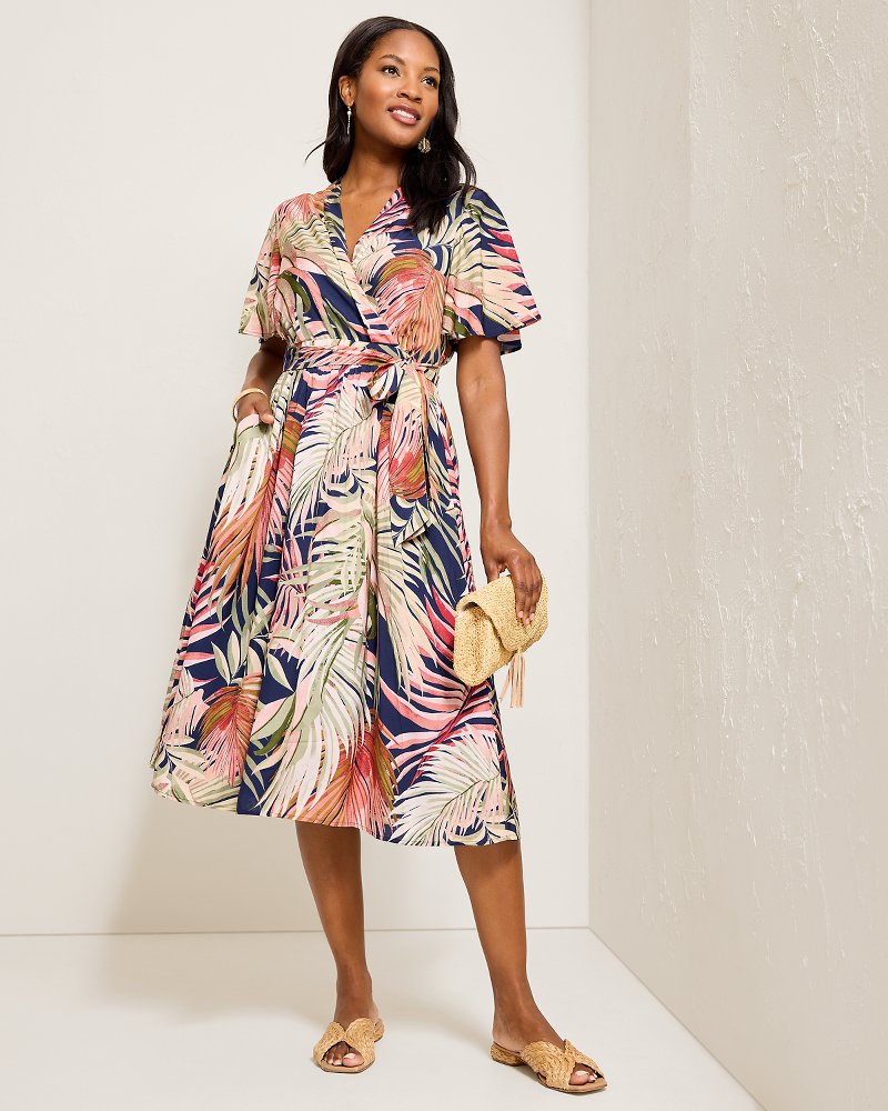 Palm Canyon Short-Sleeve Midi Dress