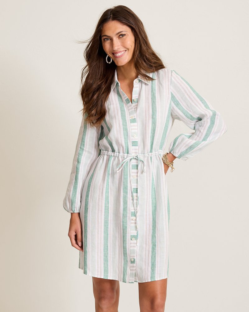 Coastalina Linen Seaside Cove Shirt Dress