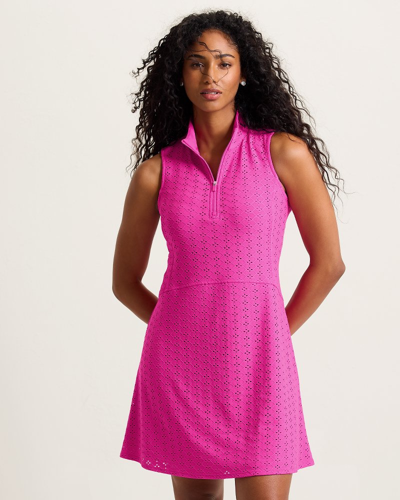 Abby Eyelet Half-Zip IslandZone Dress