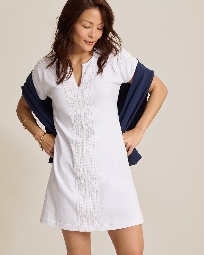 Sunset Harbor Lace-Trim Dress