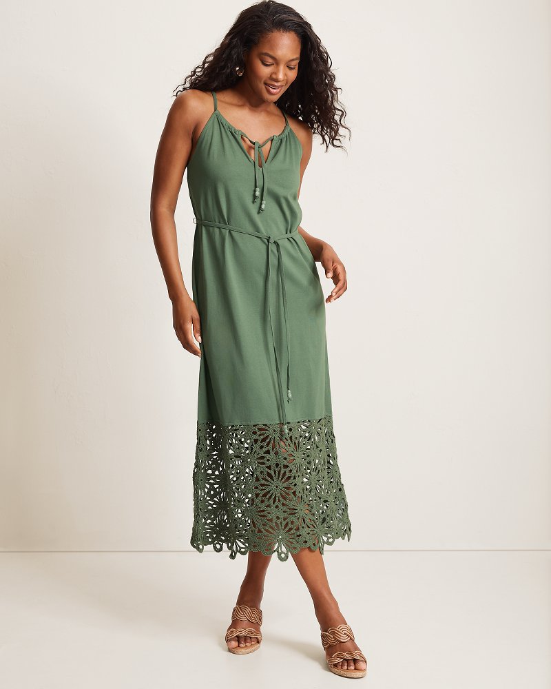 Islandscape Jersey Halter Midi Dress
