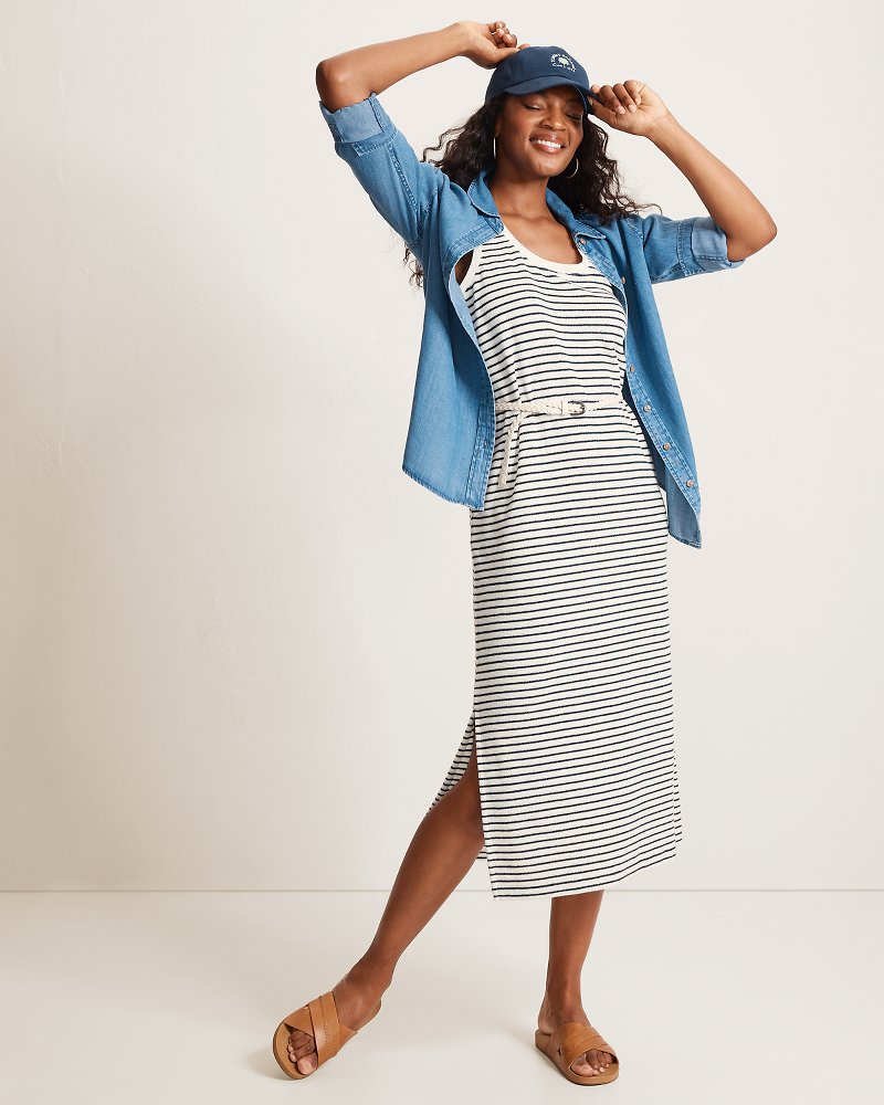 Suncoast Loop Terry Stripe Midi Dress