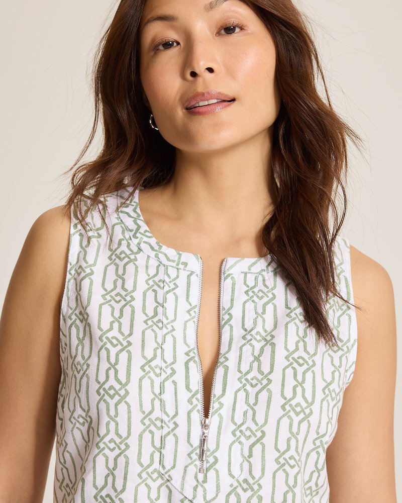 Palm-A-Dora Canopy Shores Zip-Front Dress