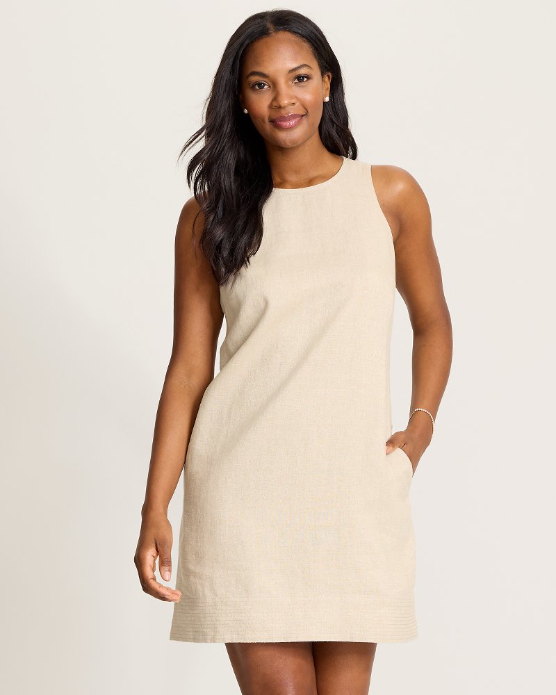 Two Palms Shimmer Linen Shift Dress