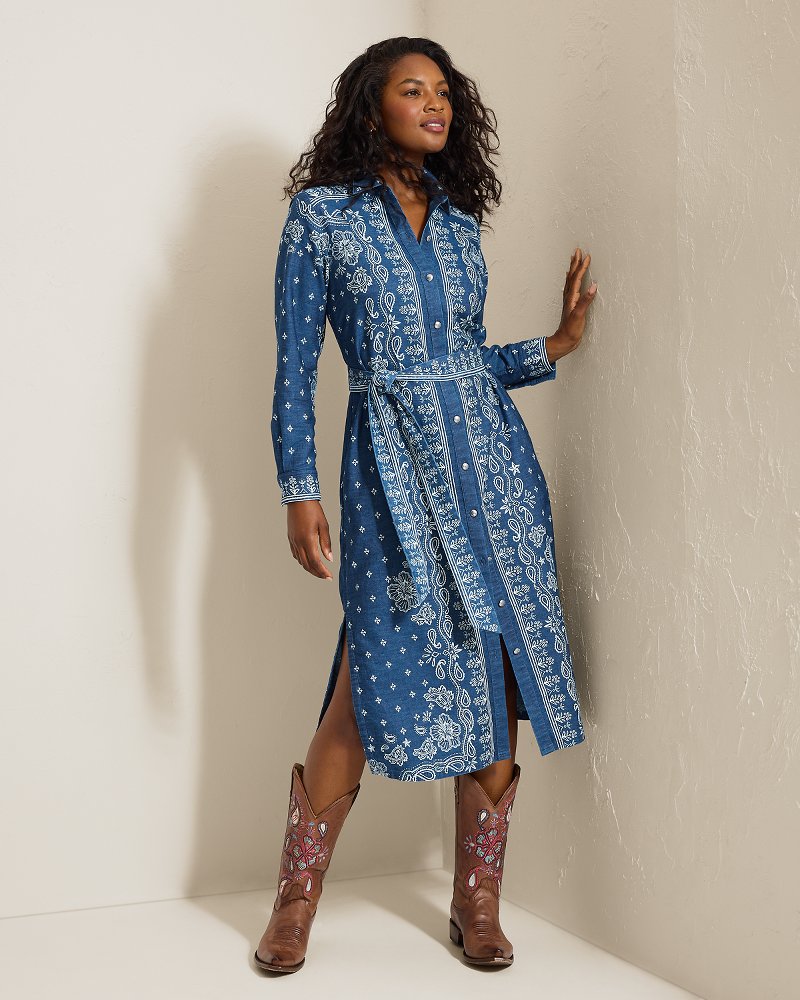 Tommy Bahama x Stetson Bandana Bay Midi Shirt Dress