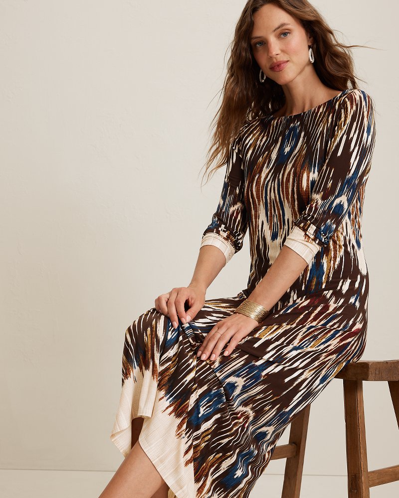 Carmela Riviera Sands Long-Sleeve Midi Dress