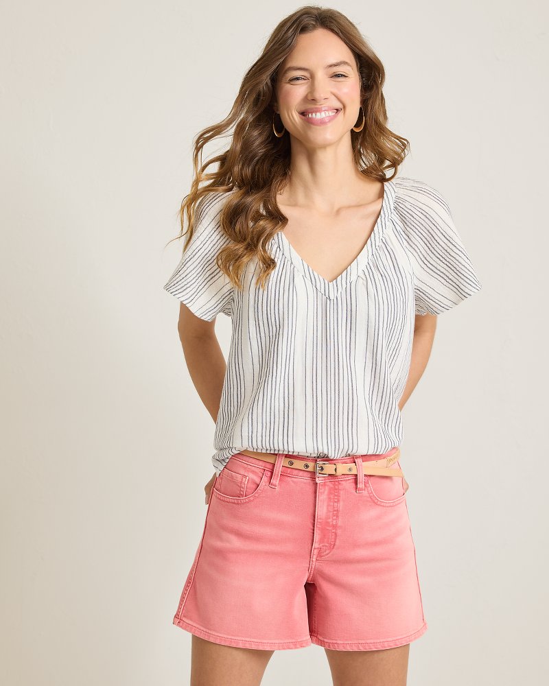 Pink Relaxed Jean Shorts