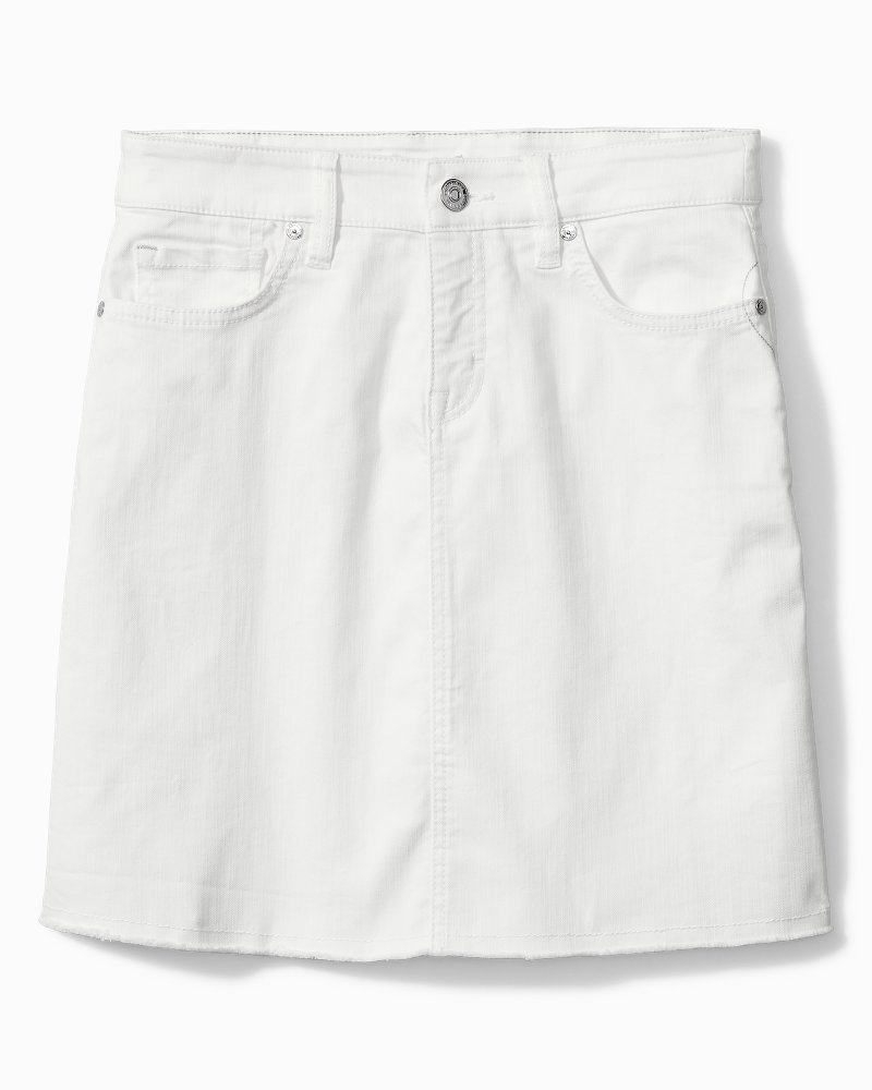 White jean hotsell skirt with buttons