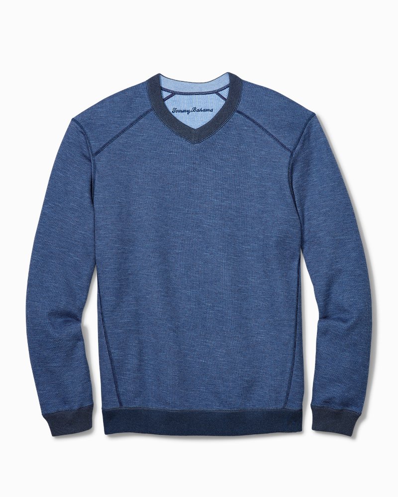 Navy blue discount v neck sweatshirt