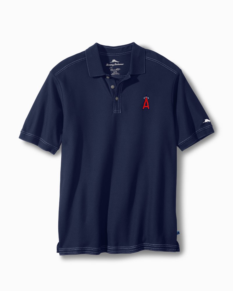 Los Angeles Angels Tommy Bahama Baseball Camp Button-Up Shirt - Cream