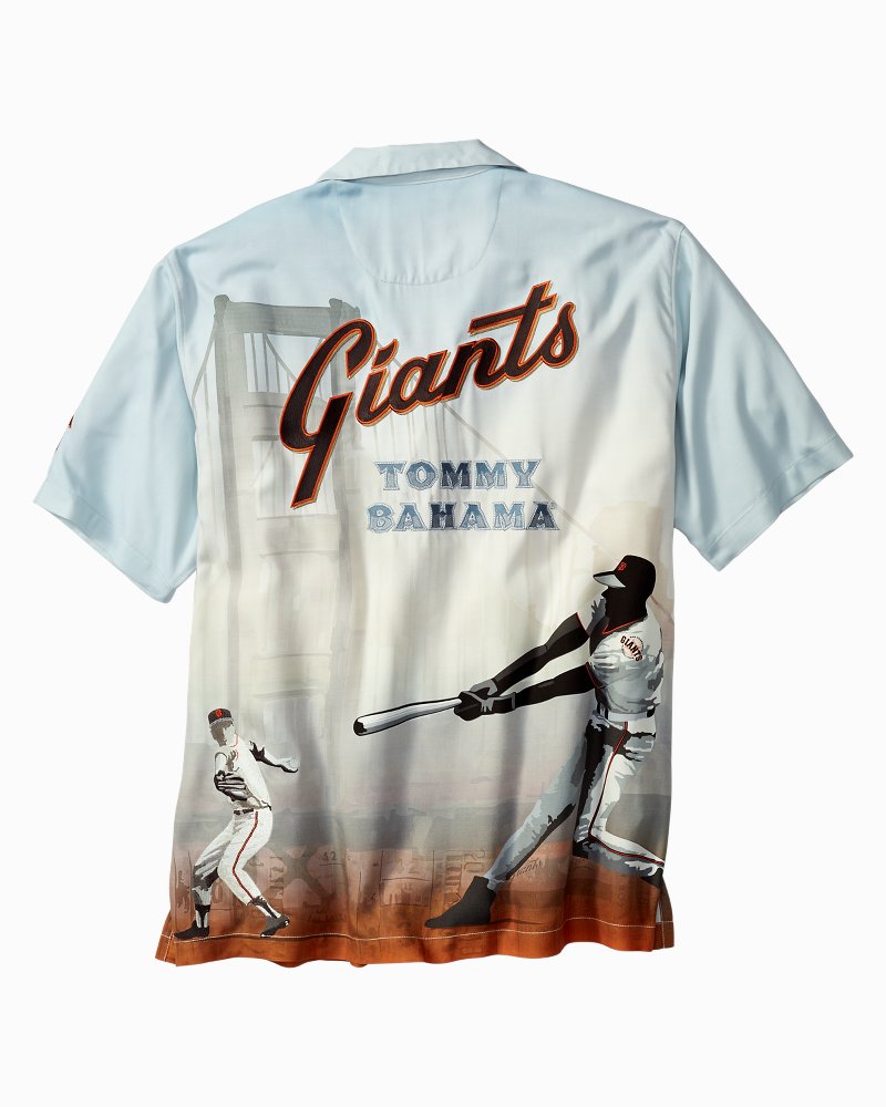 San Francisco Giants Tommy Bahama Bay Back Panel Button-Up Shirt - Gray