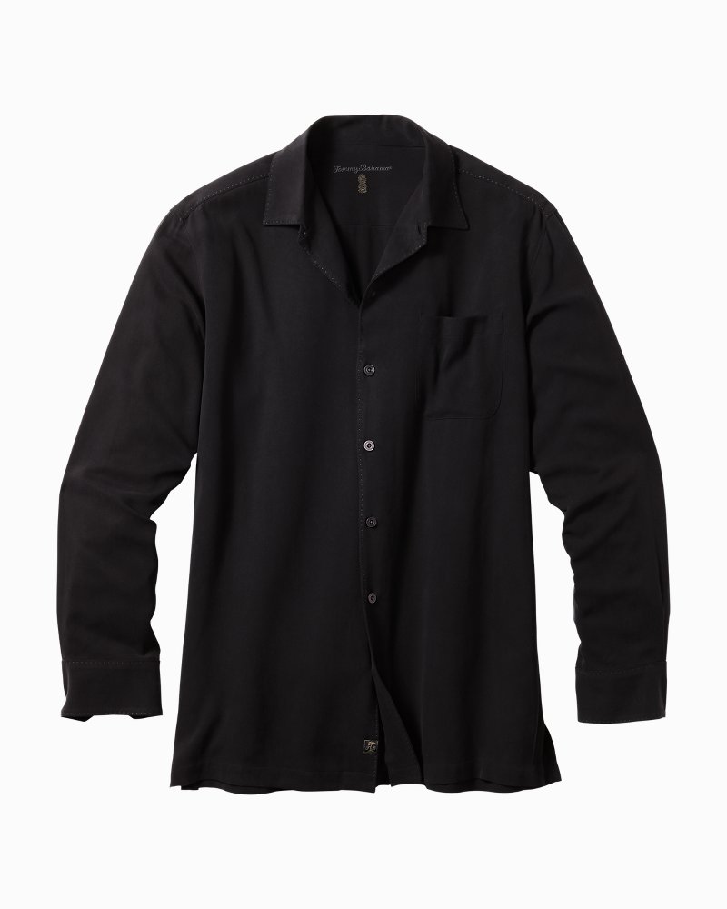 tommy bahama catalina twill shirt black