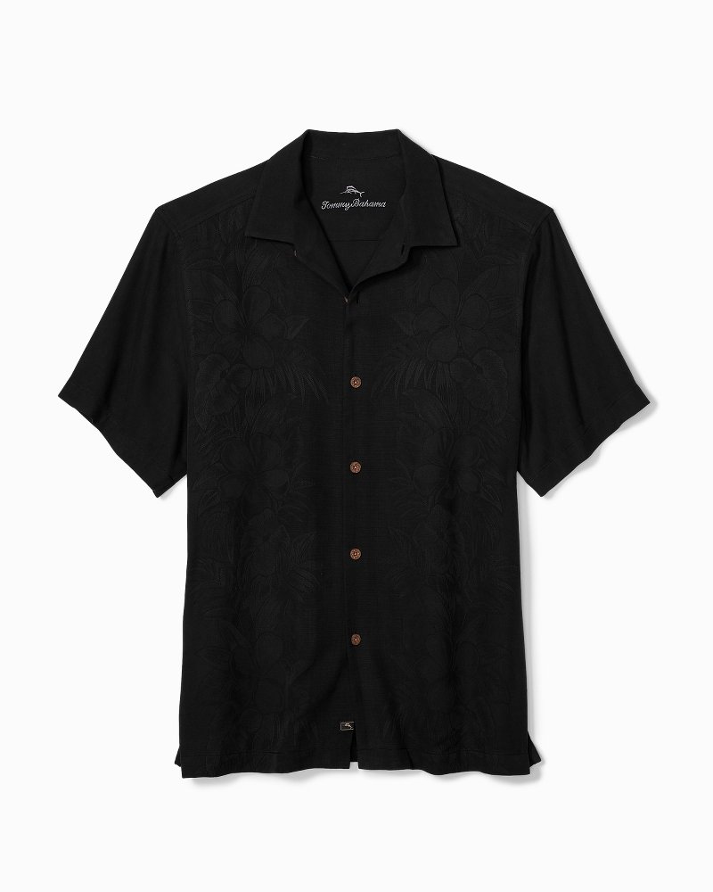 BORDER PRINT CAMP COLLAR SHORT SLEEVE SHIRT