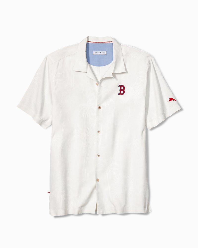 Men's Tommy Bahama White Boston Red Sox Go Big or Home Camp Button-Up Shirt