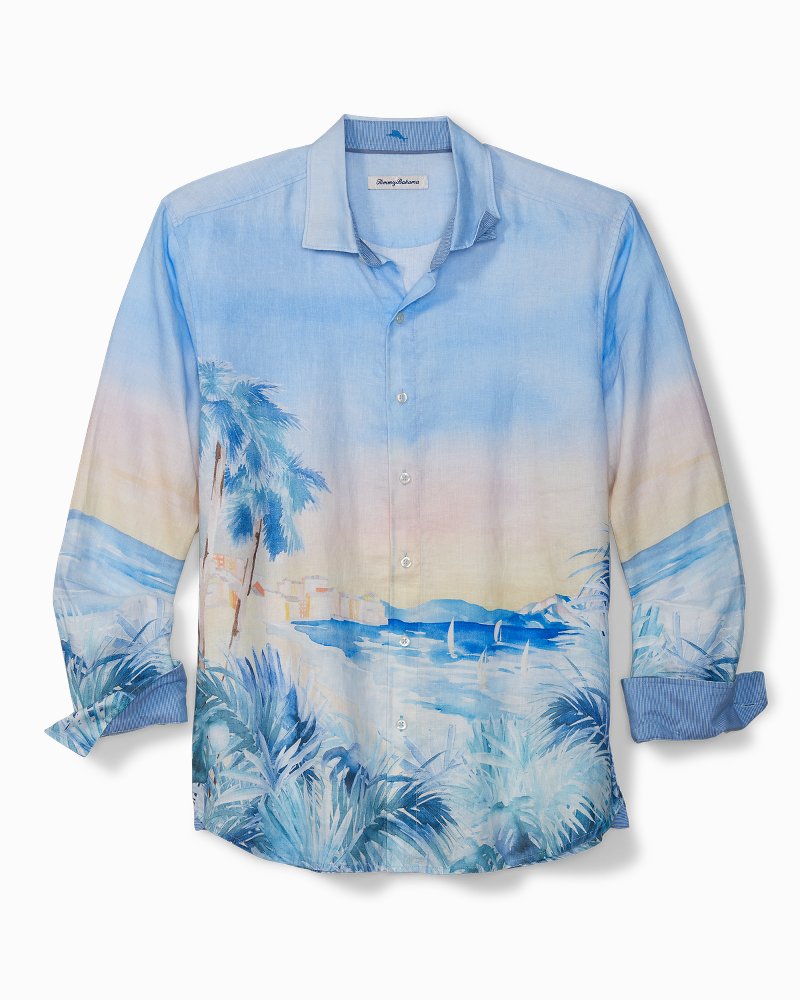 Tommy Bahama Fadeaway Beach Shirt $125 Blue Canal T318625