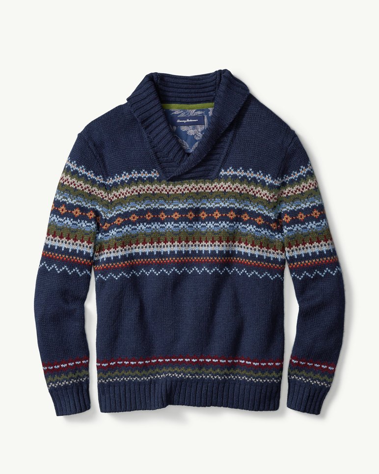 Fair Island Shawl-Neck Sweater