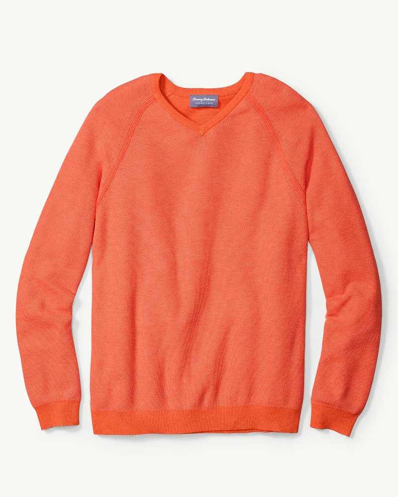 Tommy Bahama Orange V Neck Sweater good