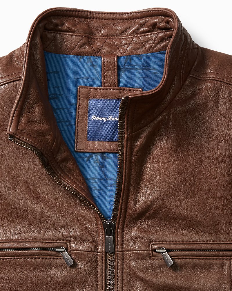 Tommy bahama sale leather jacket