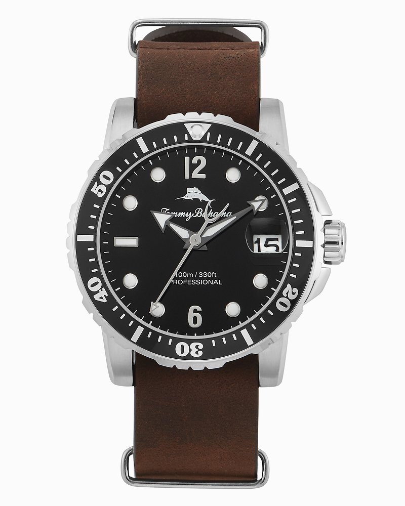 tommy bahama silicone diver watch