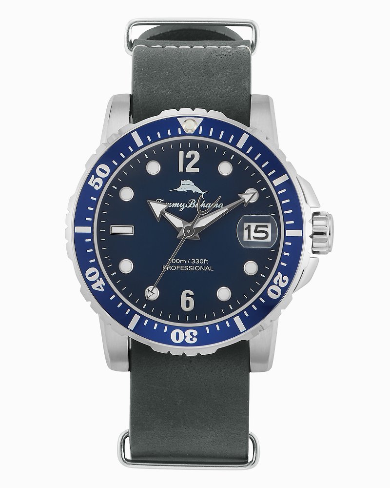 tommy bahama silicone diver watch