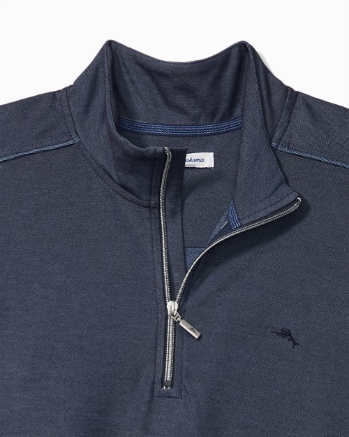 Big & Tall Piqué Quarter-Zip Long-Sleeve Shirt