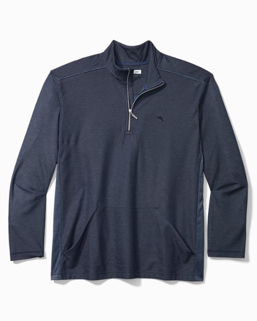 Big & Tall Piqué Quarter-Zip Long-Sleeve Shirt