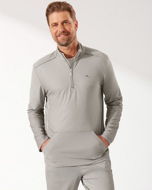 Piqué Quarter-Zip Long-Sleeve Shirt