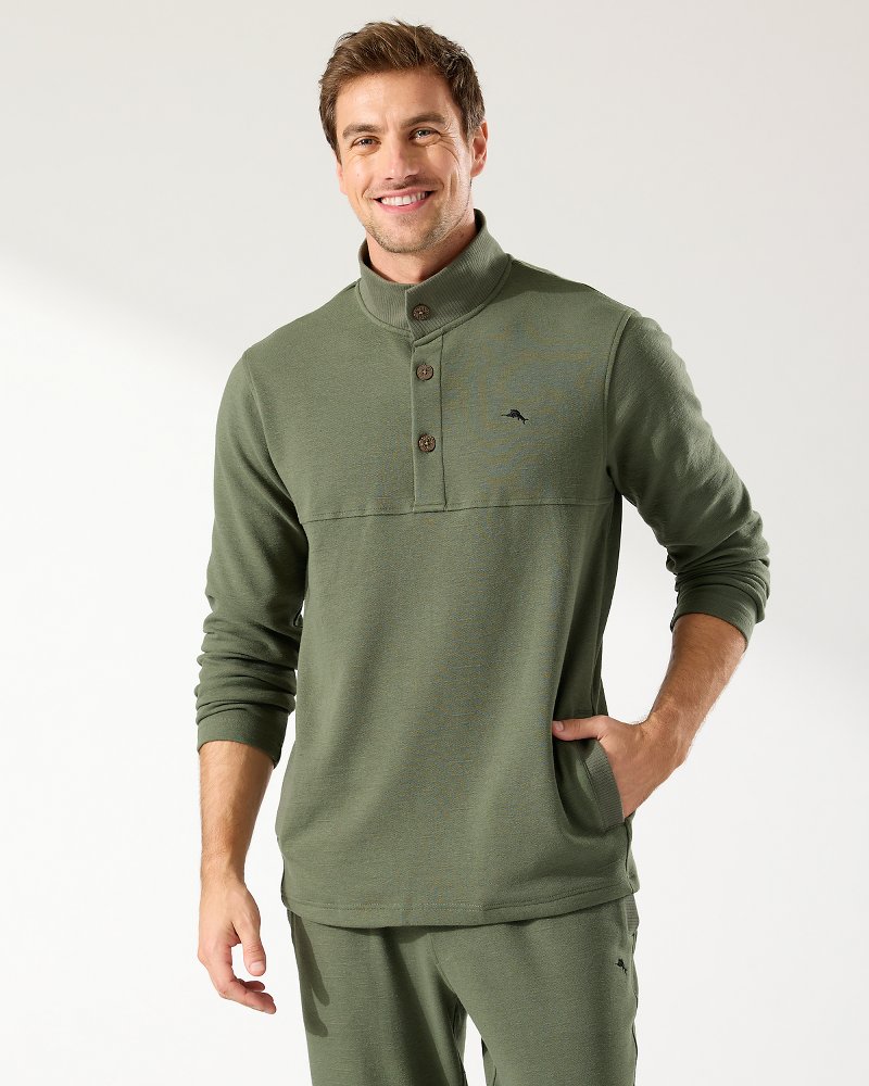 Textured Knit Long-Sleeve Henley