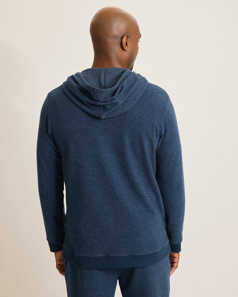 Textured Twill Stripe Hoodie