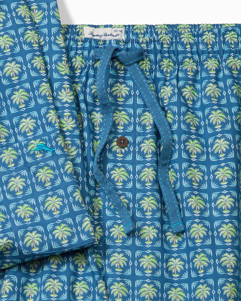 Big & Tall Poplin Short-Sleeve Top & Pants Pajama Set