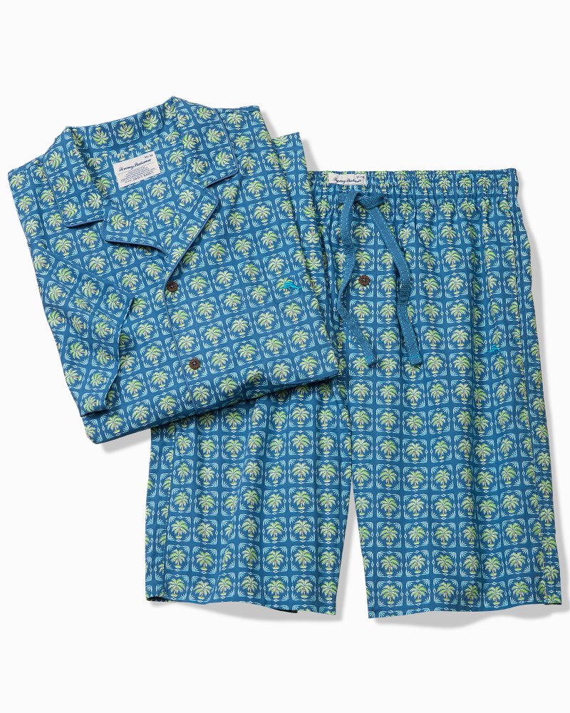 Big & Tall Poplin Short-Sleeve Top & Pants Pajama Set