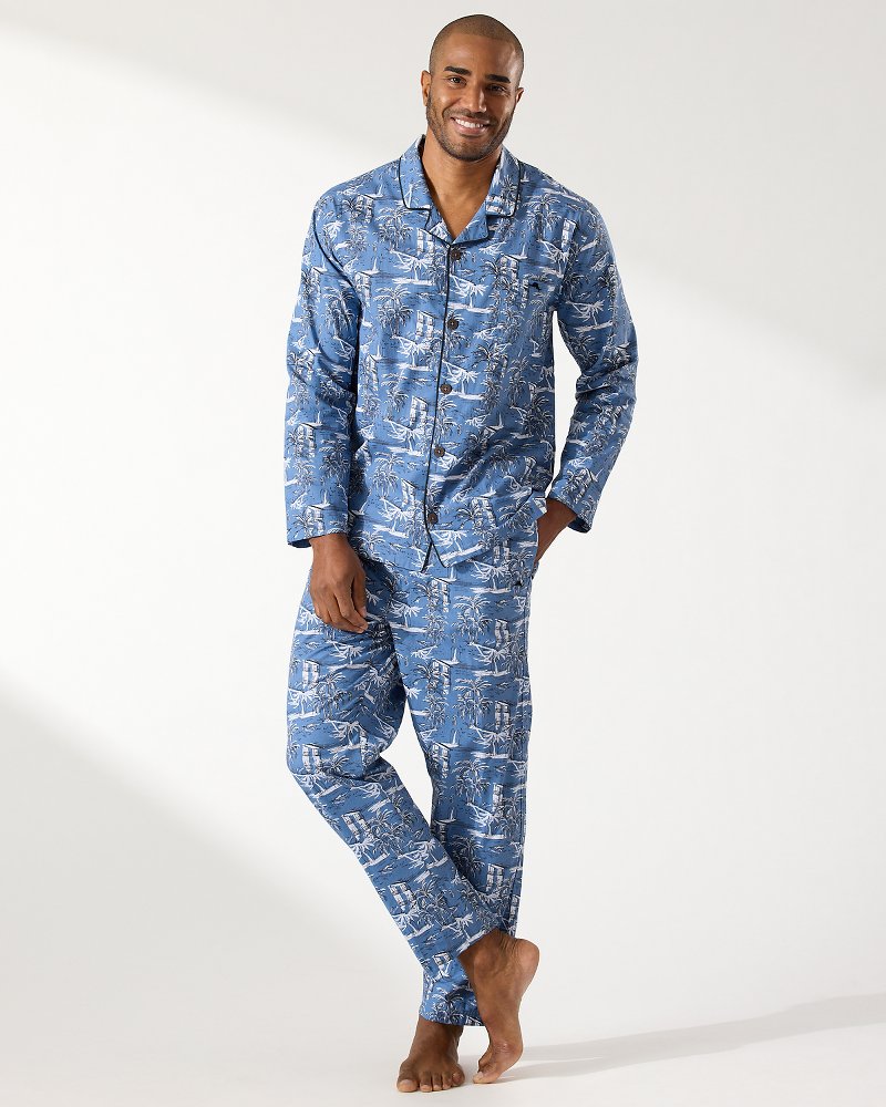 Men's button down online pajama set