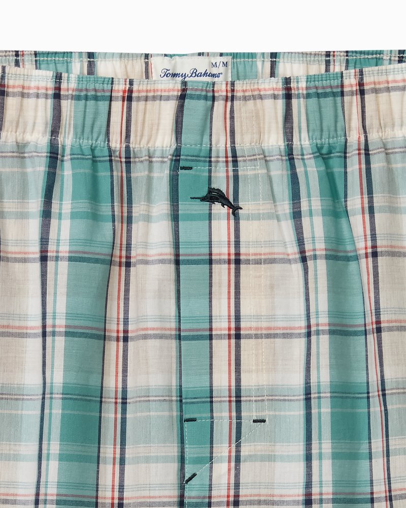 Woven Poplin Palm Blues Print Boxers
