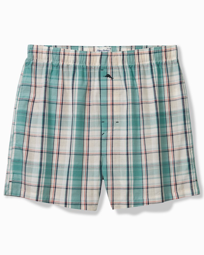 Woven Poplin Palm Blues Print Boxers