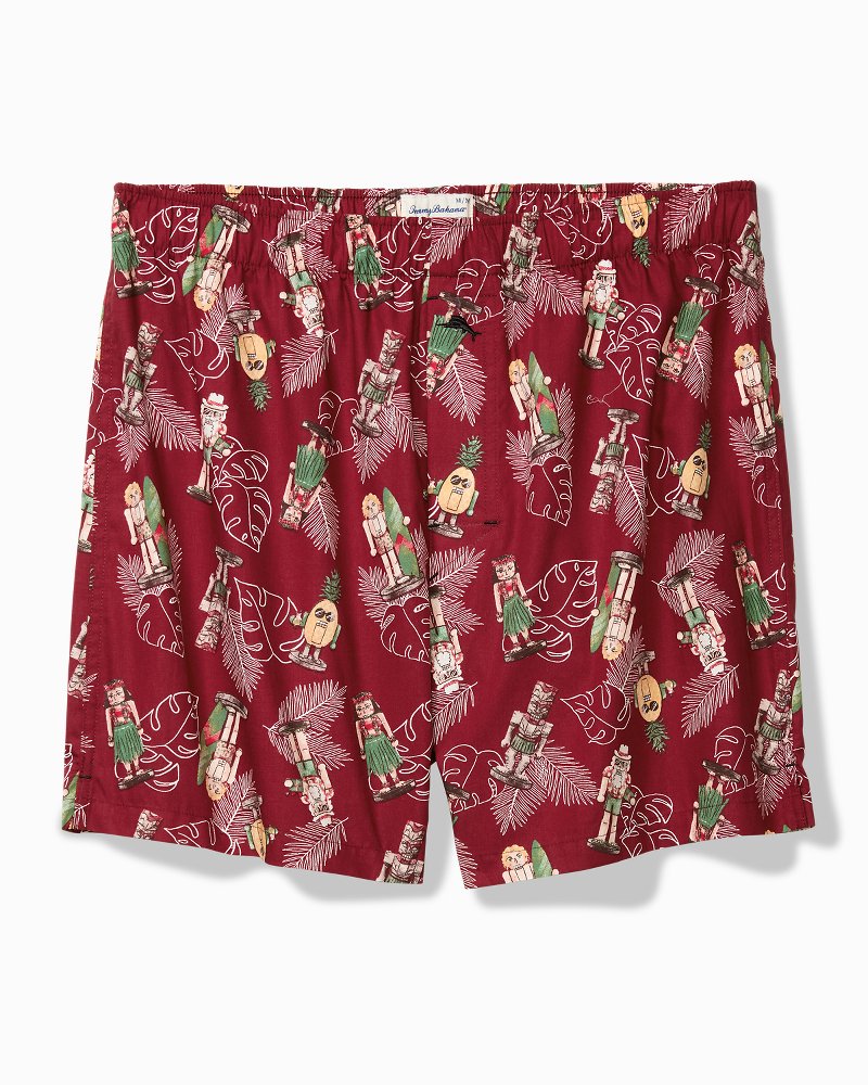 Big & Tall Woven Poplin Etched Tropics Boxers