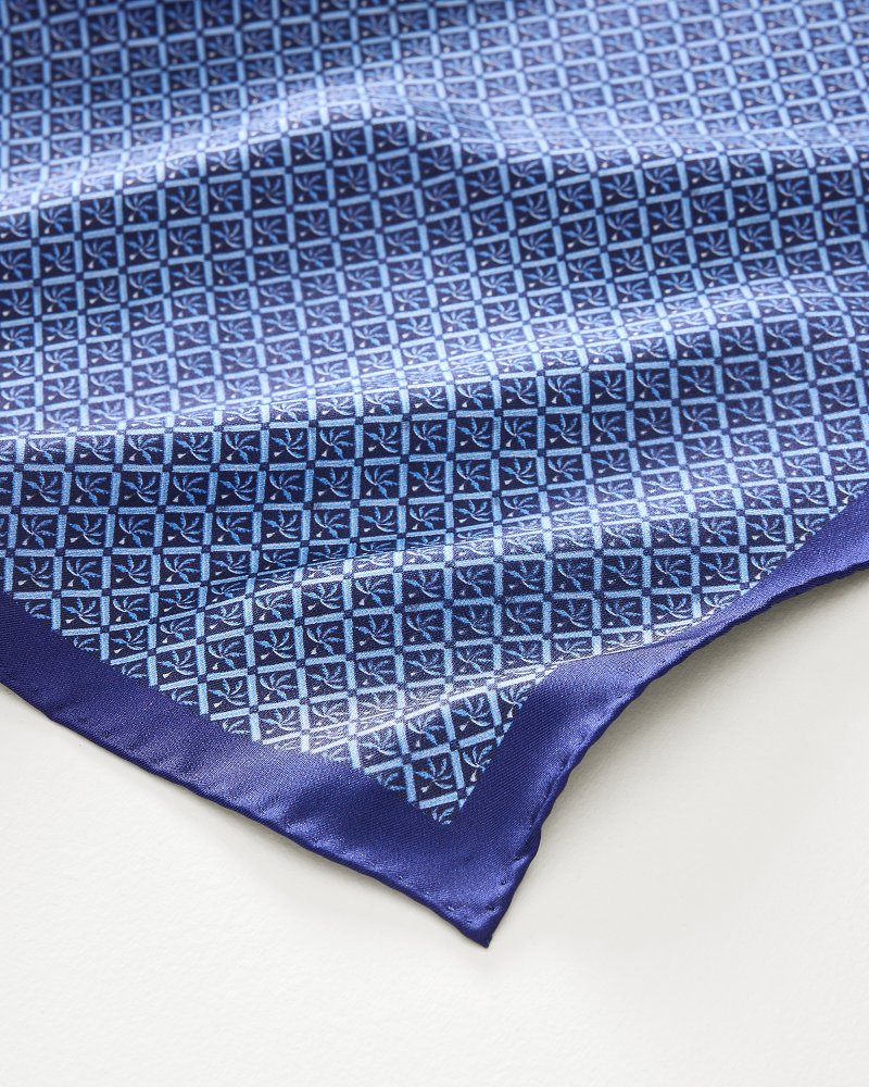Micro Palm Geo Silk Pocket Square