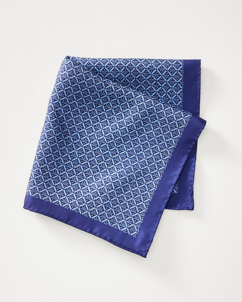 Micro Palm Geo Silk Pocket Square