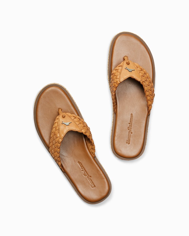 tommy bahama leather flip flops