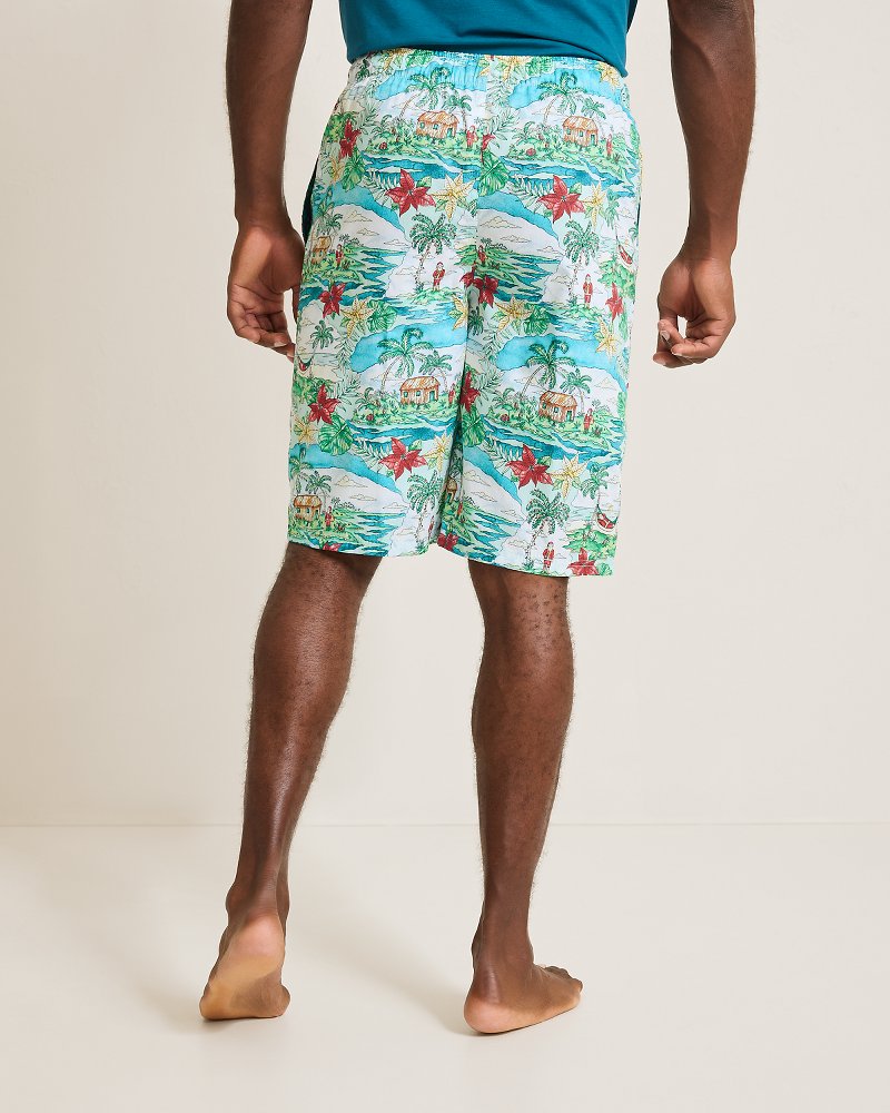 Big & Tall Woven Tropical Print Pajama Shorts