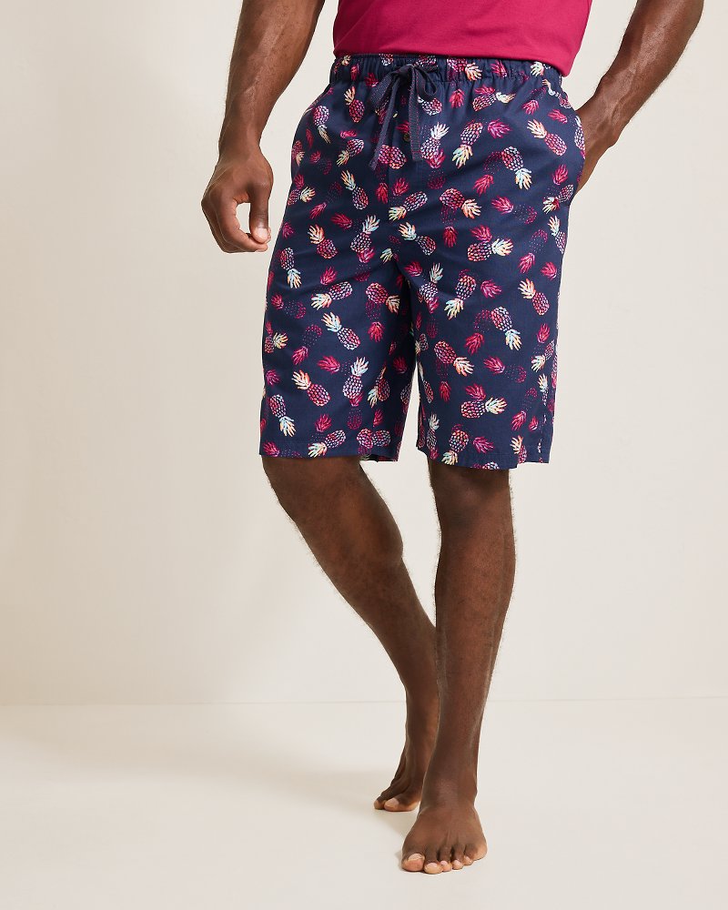 Big & Tall Woven Tropical Print Pajama Shorts