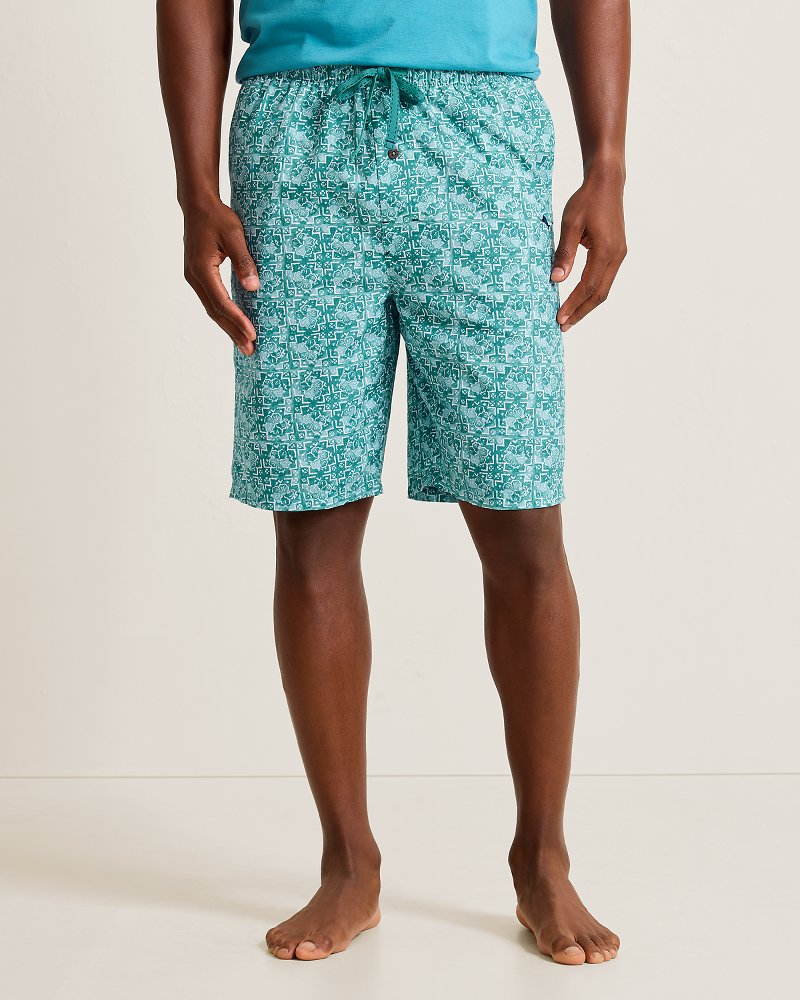 Woven Novelty Poplin Print Pajama Shorts