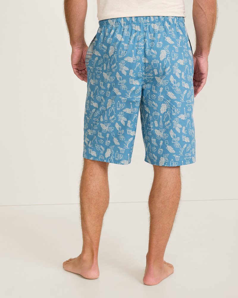 Big & Tall Woven Tropic Print Poplin Pajama Shorts