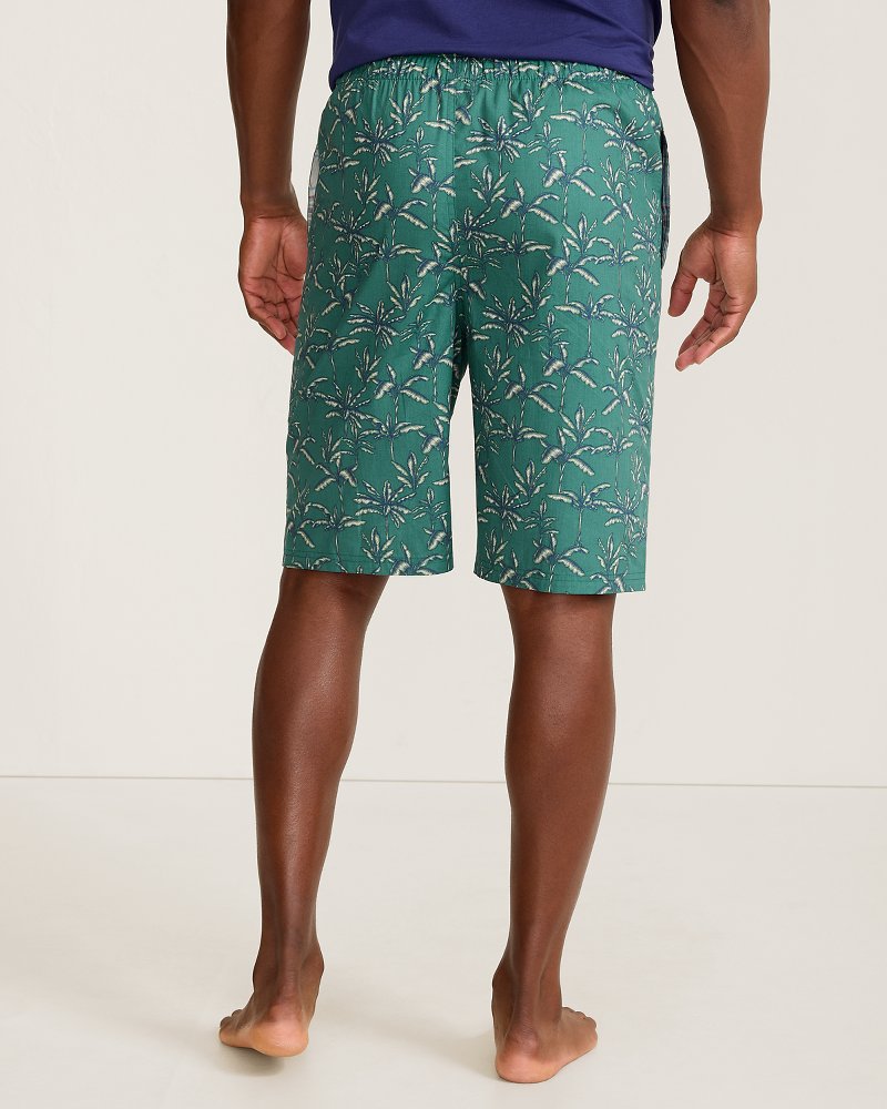Woven Tropic Print Poplin Pajama Shorts